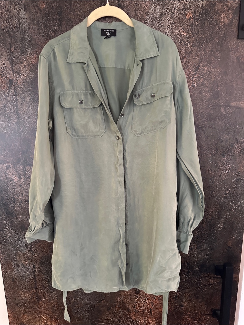 True religion Rails Sage Green Utility Shirt/tunic Jacket size S